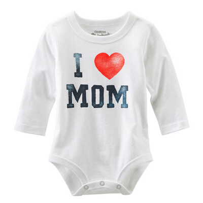 

I Love MOMDAD Print Shirt New Jumpsuit Toddler Clothes Romper Infant Girl Boy Baby