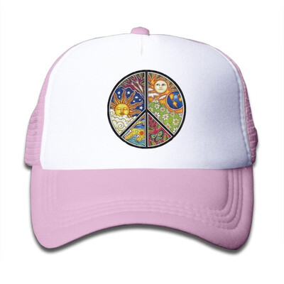

Nature Peace Sign Snapback Hat Adjustable Mesh Cap For Toddler