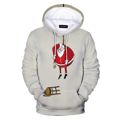 

goldstrings Funny Christmas Santa Cartoon Graphic Personalized Hoodie Long Sleeve Pullover Sweatshirt