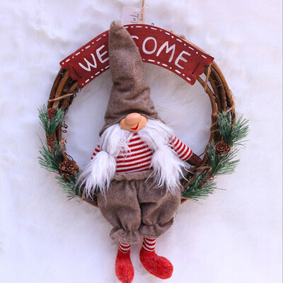 

Toponeto Christmas decorations doll wreath rattan ring xmas tree pendant hanging ring