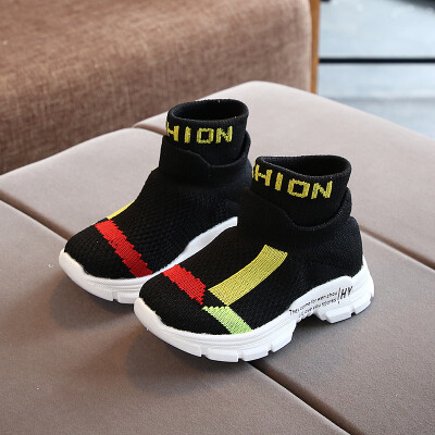 

Spring Children Shoes Girls Sneaker For Running Boys Casual Shoes Outdoor Anti-Slippery Fly Knit Kids Socks Shoe Sneaker