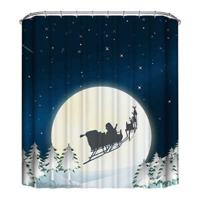 

Cute Christmas Theme Shower Curtain Mildew Waterproof Polyester Fabric Shower Curtain Bathroom Christmas Decor