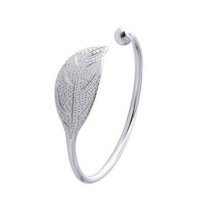 

Female Leaf Open Wire Bangle Cuff Bracelets Festival Bridal Jewelry for Anniversary Gifts