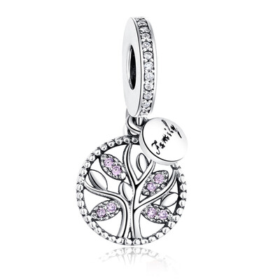 

New Bead Charm Family Heritage Dangle Charm Life Tree Crystal Pendant Beads DIY Jewelry
