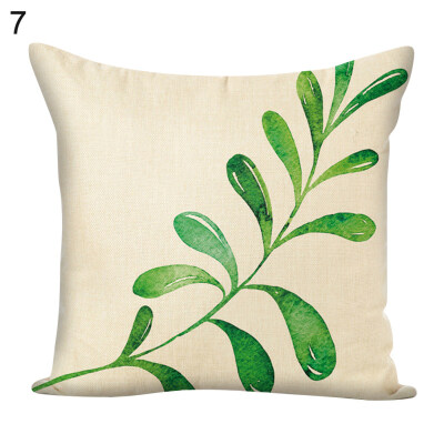 

45x45cm Green Leaf Square Throw Pillow Case Cushion Cover Sofa Bed Car Decor