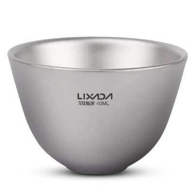 

Lixada 40ml Titanium Double Wall Tea Cup Outdoor Home Office Mini Cup