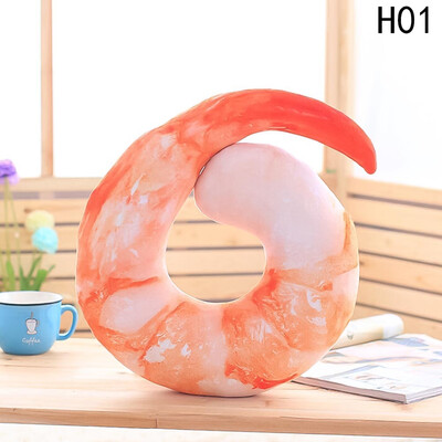 

Shrimp Meat Prawn U Shaped Neck Pillow Throw Pillows Cushion Plush Dolls