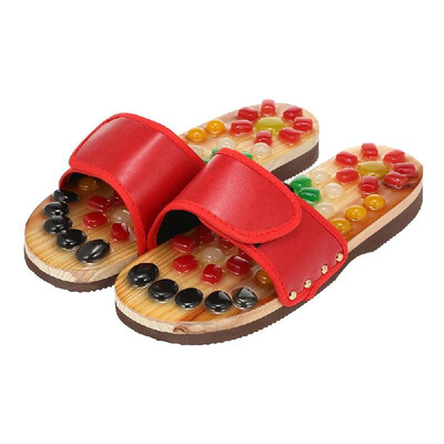 

Acupoint Massage Slippers Sandal Natural Pebble Jade Foot Massager Acupuncture Point Massage Shoes