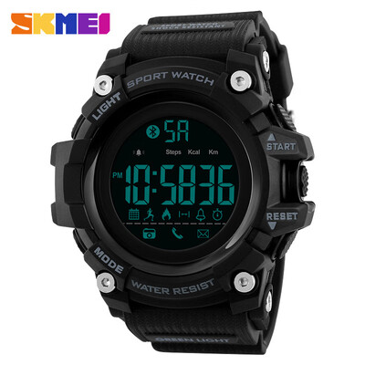 

SKMEI New Smart Men Sports Watches Blutooth Pedometer Watch Calorie Chrono Camera Fashion Digital Wristwatch 1385