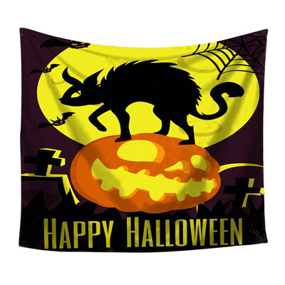 

1pc Halloween theme tapestry night pumpkin&ghost tapestry home decor party gift