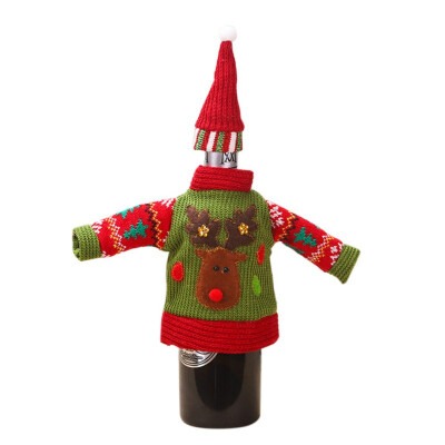 

Christmas Wine Bottle Cover Knit Sweater Santa Wine Bottle Cover For Sweater Party Decorations Wine Bottle Cover