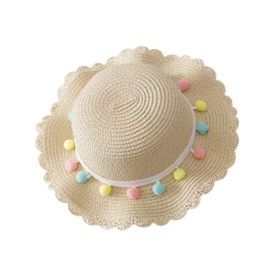 

Newborn Photography Props Straw kids Baby Hat Floral Baby Beach Cap Summer Baby Girl Hat Sun Visor Caps With Bag