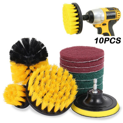 

10PCS Drill Brush Scrub Pads Power Scrubber Cleaning Kit All Purpose Cleaner Scrubbing Cordless Drill for Cleaning Pool