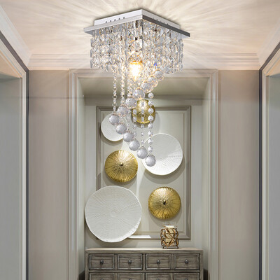 

Gobestart Crystal Chandelier Pendeant Ceiling Lamp LED Modern Light Home Decor 1 Light E12