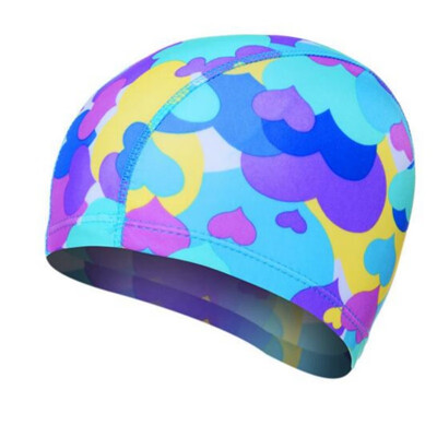 

New print flower swimming cap waterproof Protect Ears Long Hair swim pool hat for adults&kids training swim hat cap