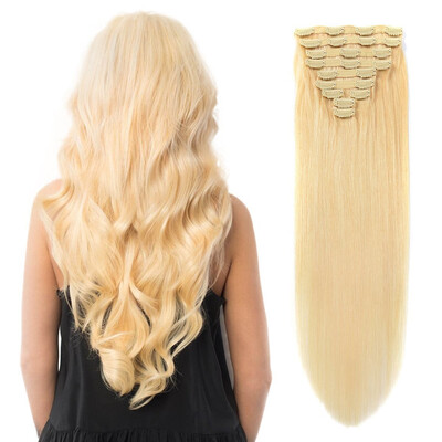

BHF Hair Clip In Hair Extensions Remy Hair Straight Weave Full Head 7piecelot 85g 1B