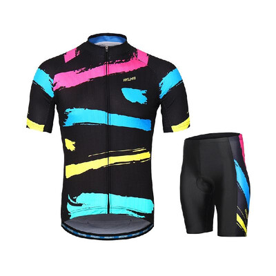 

ARSUXEO Mens Cycling Clothing Set Short Sleeve Set Quick-dry Shirt 3D Cushion Padded Short Pants