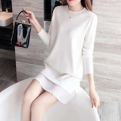 

Women Dress Round Neck Long Sleeve Dress Tights Stretch Dress Modal Loose Solid Color Sexy Dress Autumn New Simple Dress