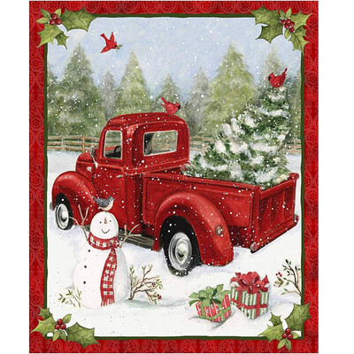 

Gobestart Fun 36x44 Panel Snowman Gifts Snow Polyester Fabric