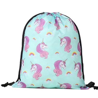 

Personalised Any Name Unicorn Girl Back To Drawstring Bag School Kids Polyester