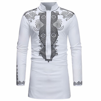 

Mens Shirts Vintage Casual Long Sleeve Party Business Dress Shirt Male 2018 Brand Clothing Wear Printed Shirts Man New