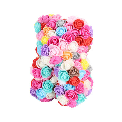 

10 Inch Artificial Roses Bear Romantic Valentine Day Christmas Holiday Wedding Anniversary Birthday Gift Colorful Foam Flowers