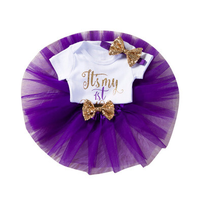 

Baby Girls Dress Set First 1st Birthday Party Tutu Dresses for Vestidos Infantil Princess Clothes 1 Year Girls Childrens Wear