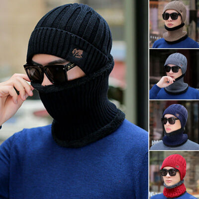 

Men Winter Warm Hat Knit Visor Beanie Fleece Lined Beanie Fashion