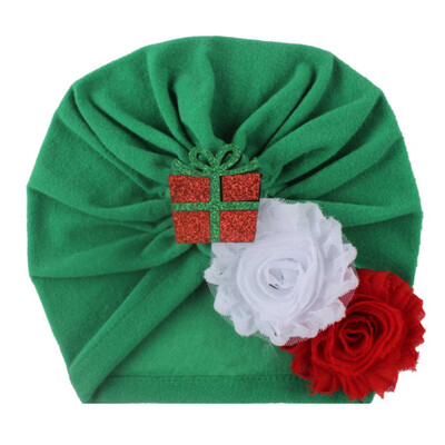 

Christmas Baby Head wrap Bow Elastic Hat Hat wear Cap Warm Hairband Headband