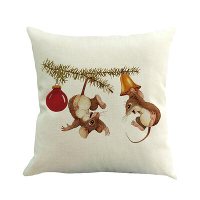 

〖Follure〗Christmas Cotton Linen Sofa Car Home Waist Cushion Cover Throw Pillow Case