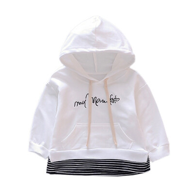 

Baby Girl Clothes Autumn Baby Girl Boy Outerwear Letters Striped Print Casual Hoodie Sweatshirt Kids Outfits Tops