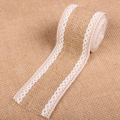 

2m HESSIAN LACE Ribbon Jute Burlap Rustic Wedding Christmas Vintage Craft Trim