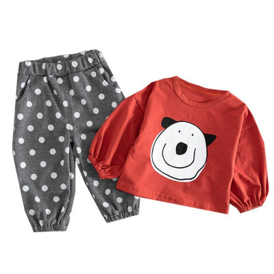 

Kids Clothes Autumn Baby Girl Clothes Set Long Sleeve Toddler Girl Clothes Cartoon T-ShirtDot Pants Girls Clothing Fashion 2018