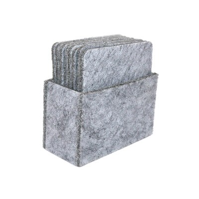 

8pcs Set Natural Felt Coasters With Box Holder Storage Thicken Retro Cup Mat Set Coaster For Drinks Kitchen Supplies