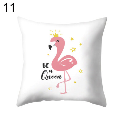 

Love Flamingo Flower Throw Pillow Case Cushion Cover Sofa Bed Car Office Decor