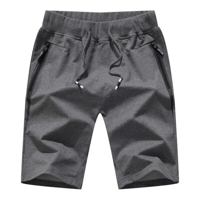 

Tailored Mens Summer Knitted Sports Pure Color Cotton Pocket Casual Shorts Beach Pants