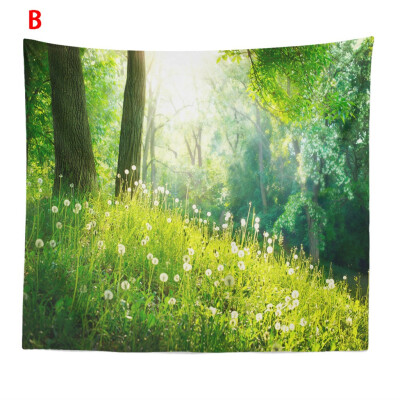 

Toponeto Misty Forest Tapestry Wall Hanging Nature Landscape Tapestry Sunshine Through Tree Tapestries For Bedroom Living Room