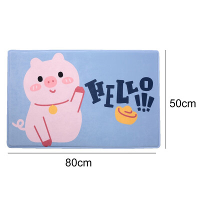 

Household Cute Cartoon Animal Printed Door Mat Pig Bear Floor Mat Kitchen Carpet Non-slip Carpet Door Mat Textile Garden