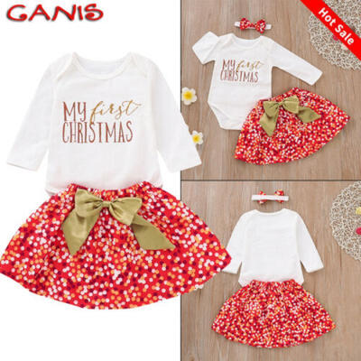 

Newborn Baby Girl Tops Romper Tutu Dress Skirt Outfits 3Pcs Set Clothes 0-24M