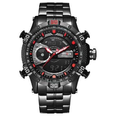 

WEIDE WH6902 Dual Display Two Movement Quartz Digital Men Watch 3ATM Waterproof LCD Backlight Sport Alarm Calendar Week Auto Date