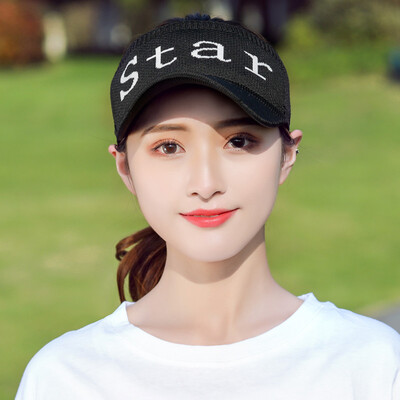 

Empty top hat womens spring&summer leisure Korean mix&match sweet letter baseball cap knitting cap outdoor sun hat