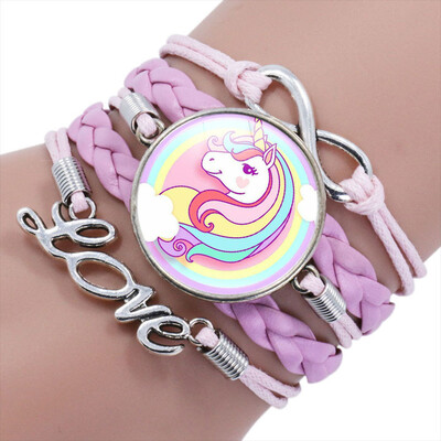 

16 Styles Children Cartoon Unicorn Multilayer Bracelet Birthday Gift