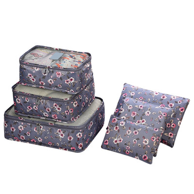 

6PCS Creative Printing Household Clothing Finishing Bag Outdoor Travel Storage Bag