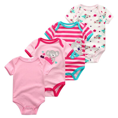 

4PcsLot Unisex For Babies Bodysuits Baby Boys Clothes 0-12M Newborn Rompers Babywear Roupas de bebe Sleepwear Baby Girls Clothes