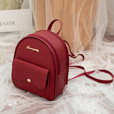 

New Mini Backpack Women Pu Leather Shoulder Bag Teenage Girls Multi-Function Small Phone Pouch Women Backpack