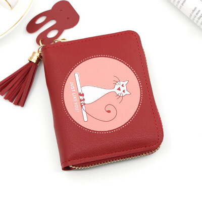 

Tailored Women s Outdoor Fashion Trend Solid Color Fringed Leather Card Wallet