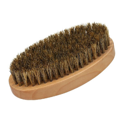 

Mens Beard Brush with Wooden Handle Firm Bristles for Taming & Softening Facial Hair Skin Care & Beard Grooming Palm Size