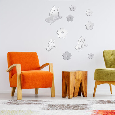 

Toponeto Acrylic 3D Butterfly Combination Mirror Effect Wall Sticker Decal Home Decor