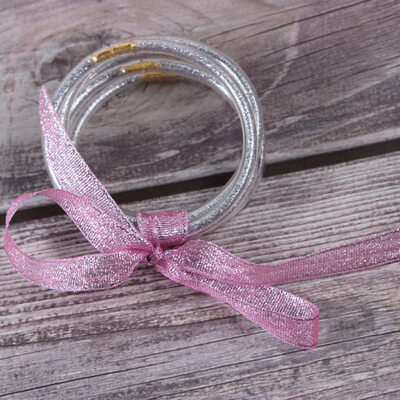 

5Pcs\Set New Fashion All Weather Glitter Bracelet Set Christmas Decoration Bowknot Jelly Bangles
