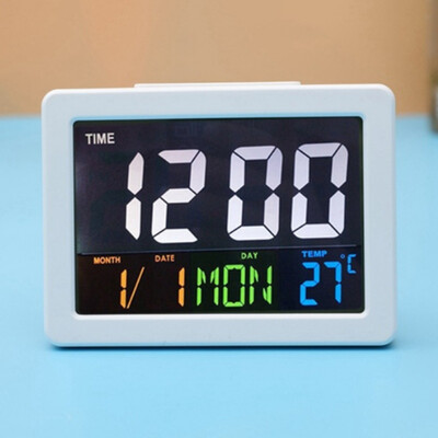 

Alarm Clocks Digital Indoor Temperature Display Silver Desk Bedroom Kitchen Table Decor Large Wall Decor Clock